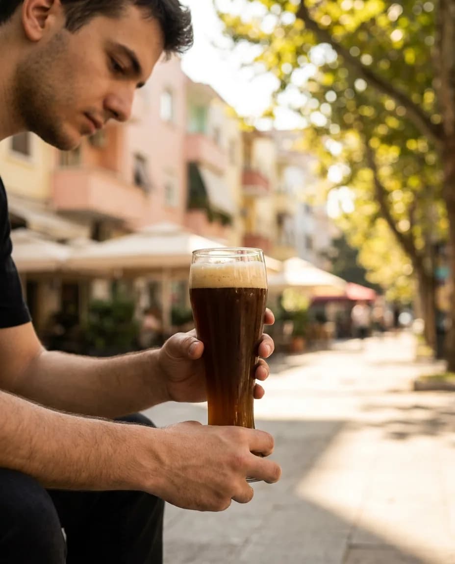 HB Schwarze Weisse — në dorë në një rrugë të Tiranës