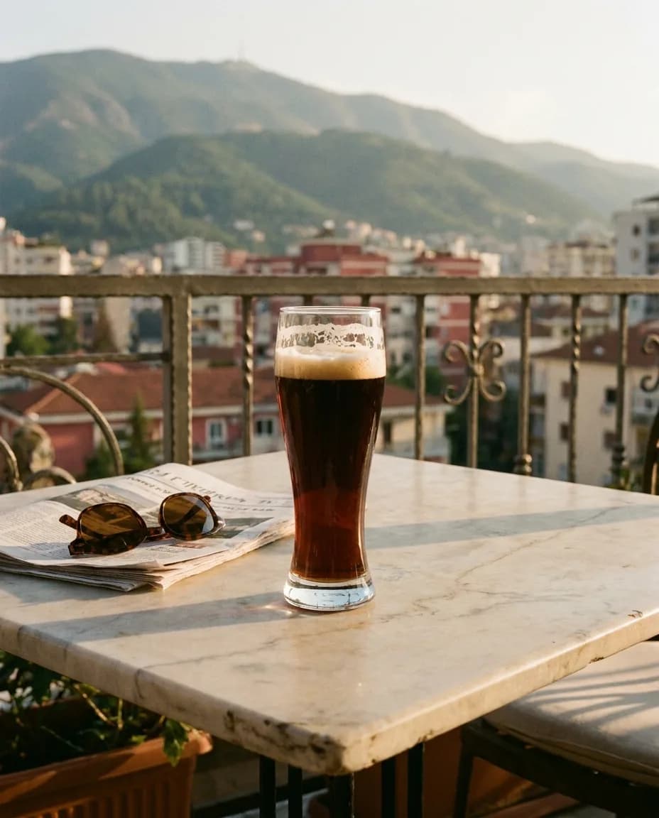 HB Dunkel — në një tavolinë kafeneje në Tiranë