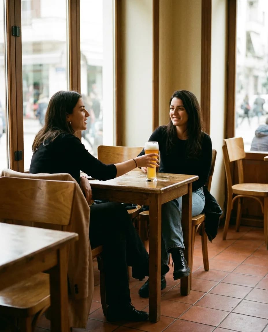 HB Münchner Weisse — e ndarë në tavolinë kafeneje
