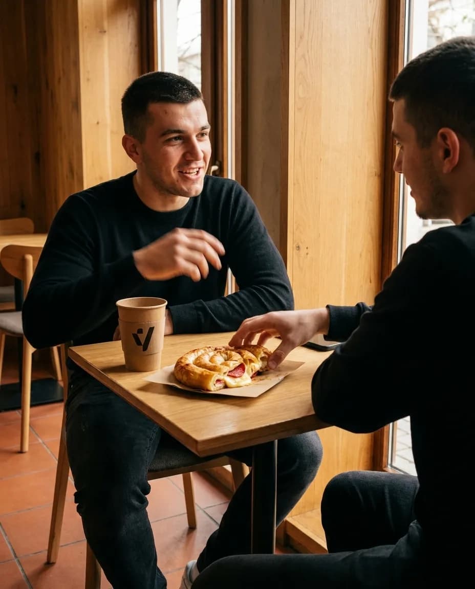 Byrek Sallam Special — e ndarë në tavolinë kafeneje