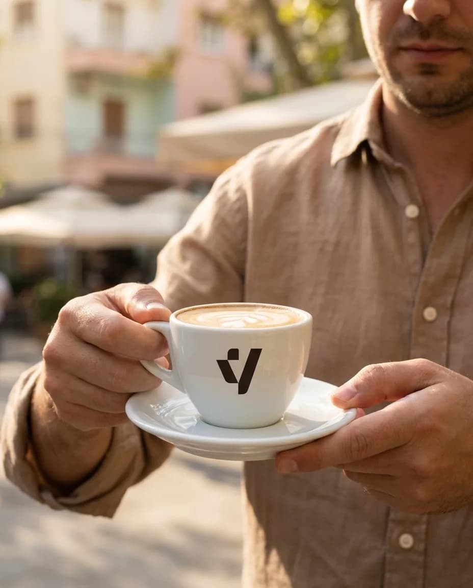 Kapuçino me Kafe — në dorë në një rrugë të Tiranës