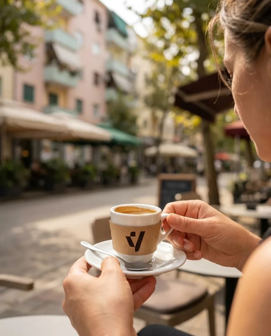 Kafe Espres — në dorë në një rrugë të Tiranës