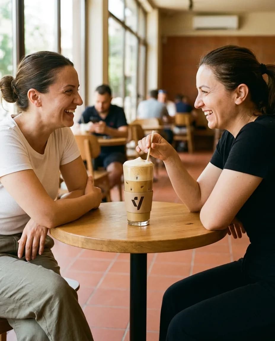 Kafe Frape Nescafe — e ndarë në tavolinë kafeneje