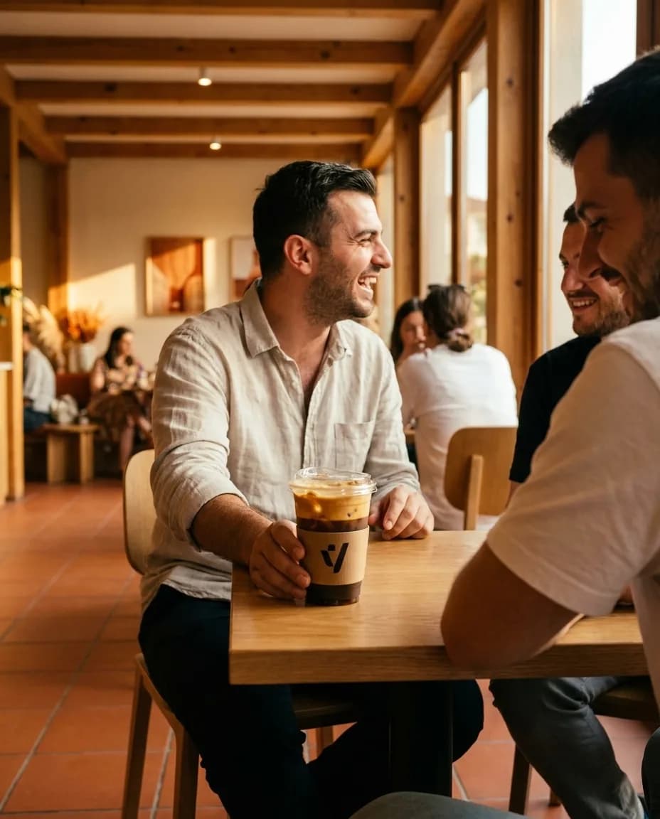 Freddo Espres — e ndarë në tavolinë kafeneje