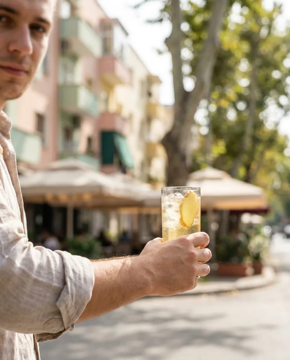 Franklin Xhinxher Ale — në dorë në një rrugë të Tiranës
