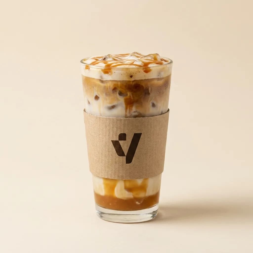 Kafe Latte me Akull dhe Karamel