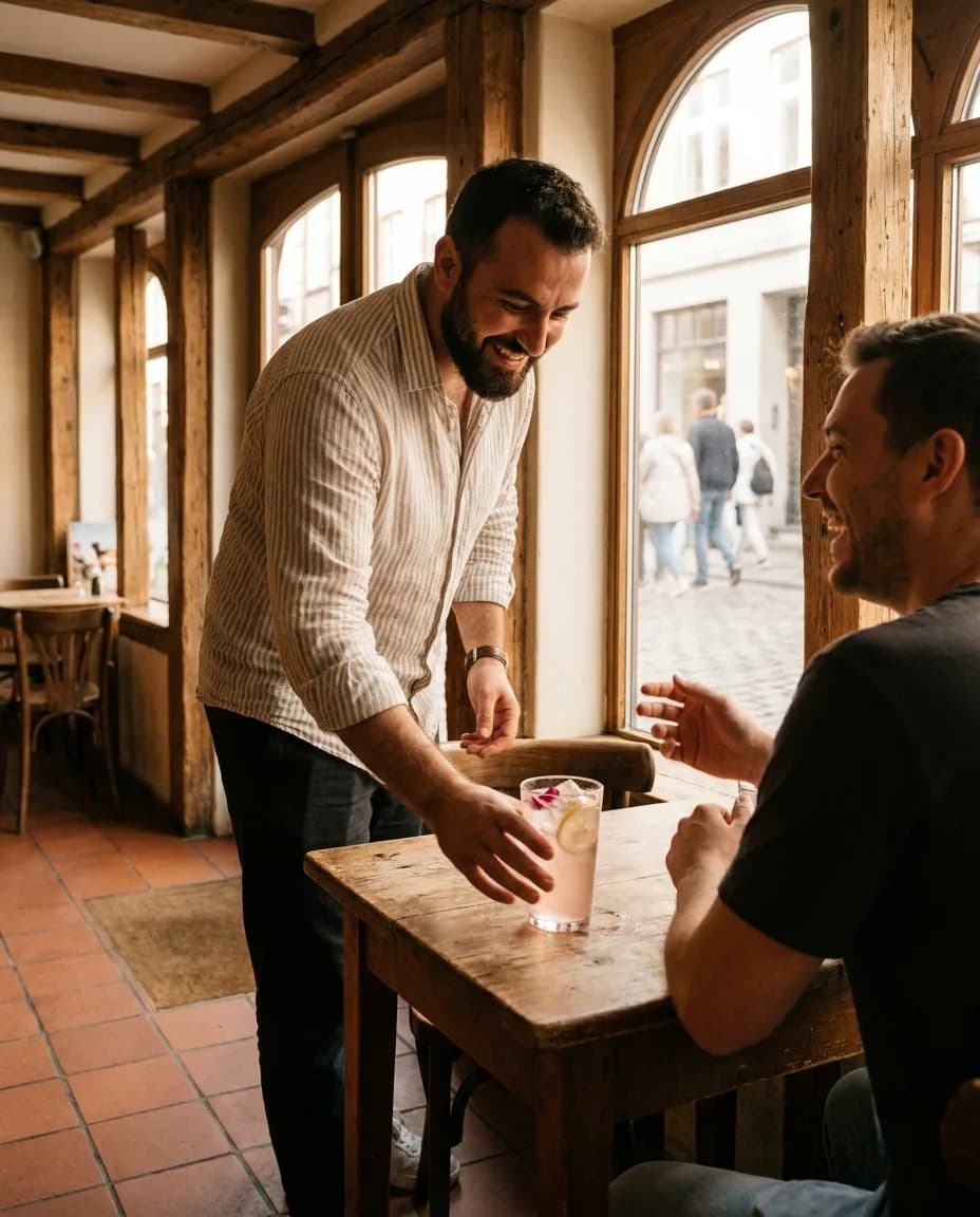 Franklin Limonatë me Trëndafil — e ndarë në tavolinë kafeneje