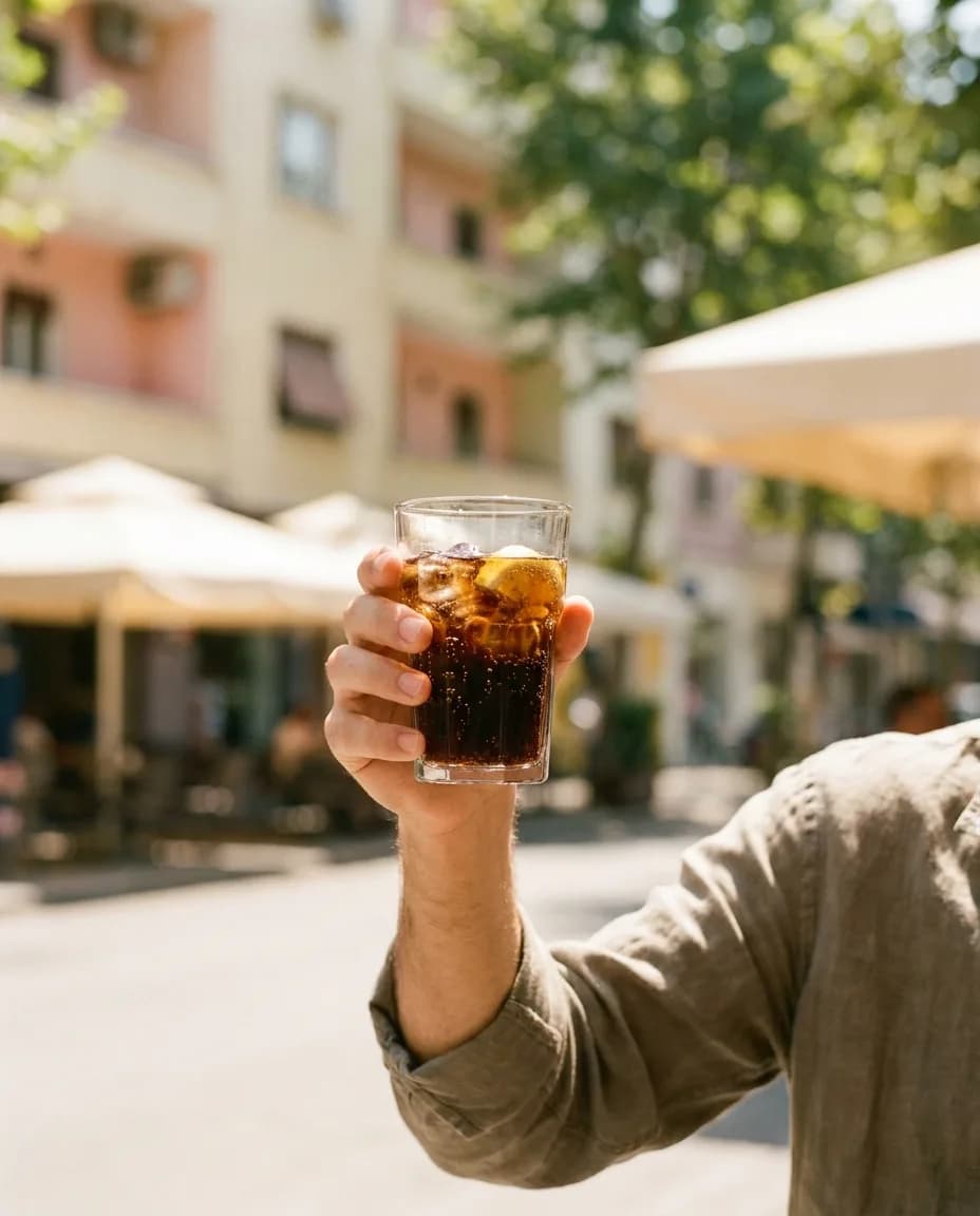 Loux Cola — në dorë në një rrugë të Tiranës