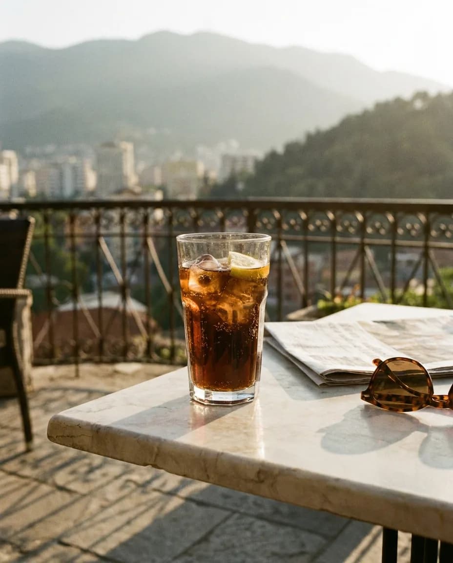 Loux Cola — në një tavolinë kafeneje në Tiranë