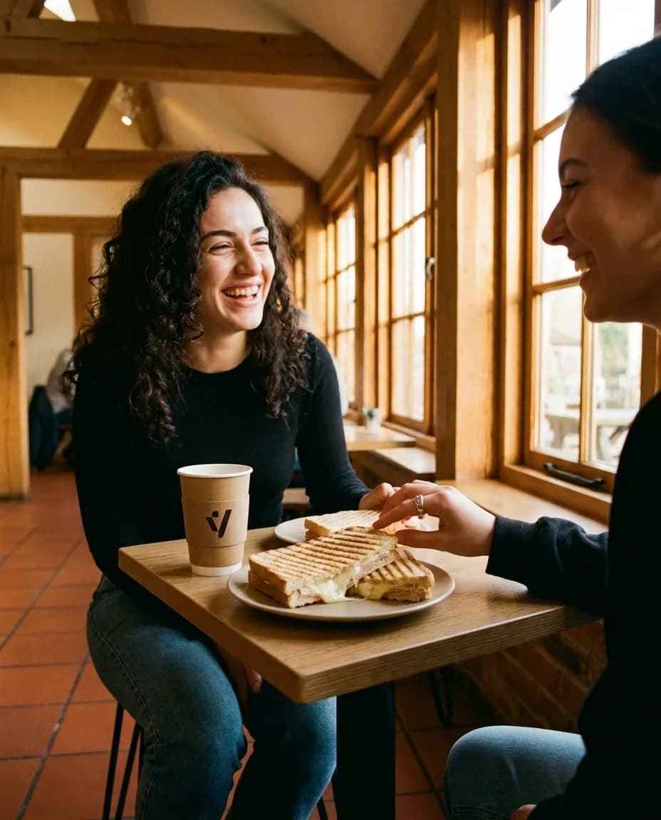 Tost me Proshutë Pule — e ndarë në tavolinë kafeneje