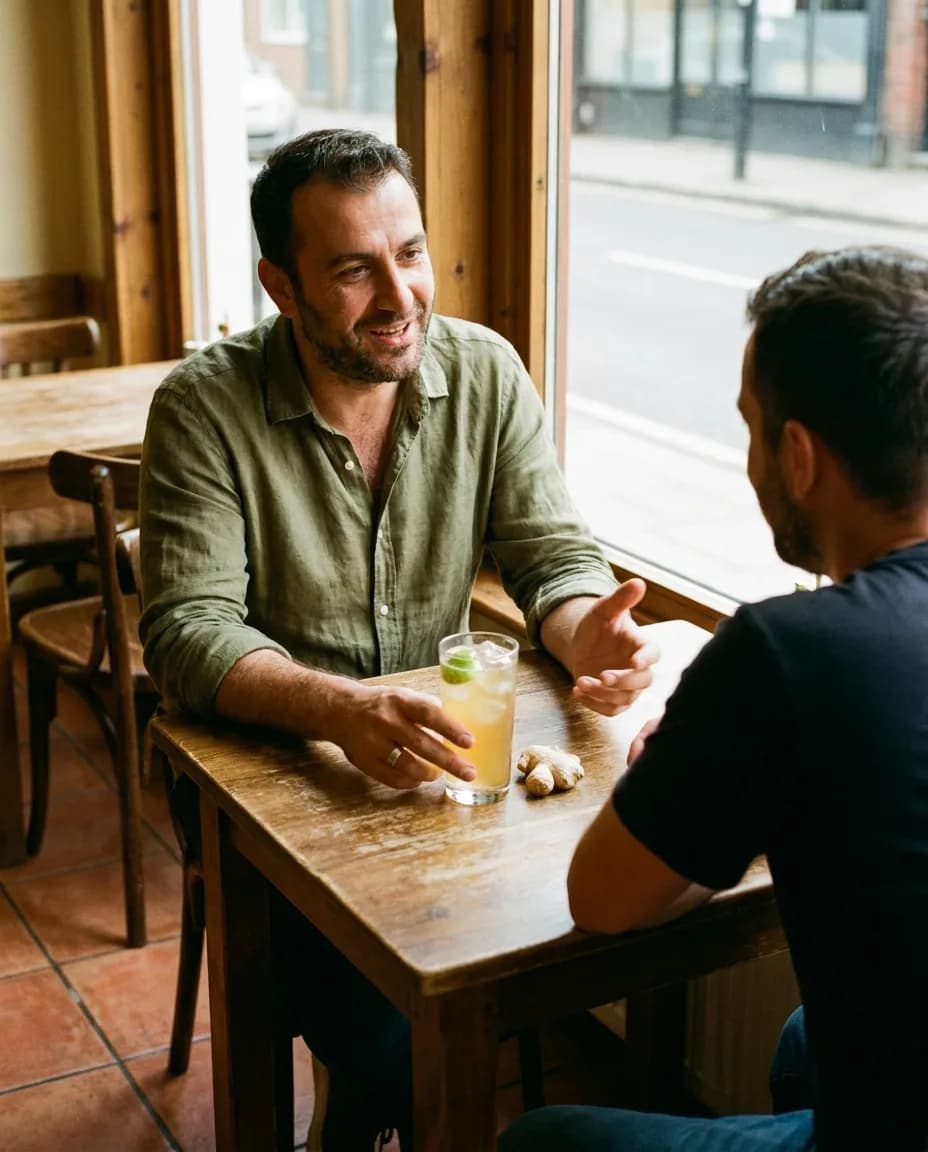 Franklin Birrë Xhinxheri — e ndarë në tavolinë kafeneje