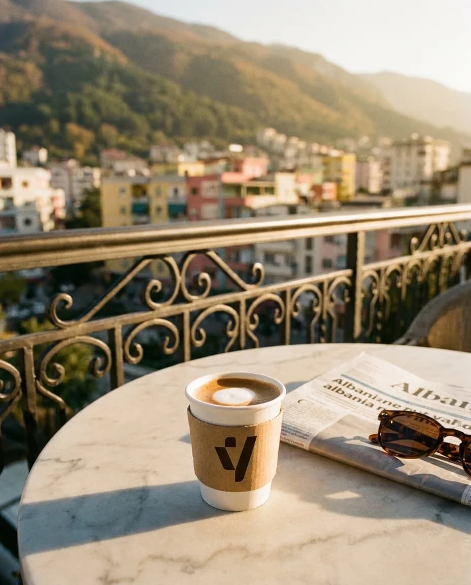 Kafe Makiato — në një tavolinë kafeneje në Tiranë