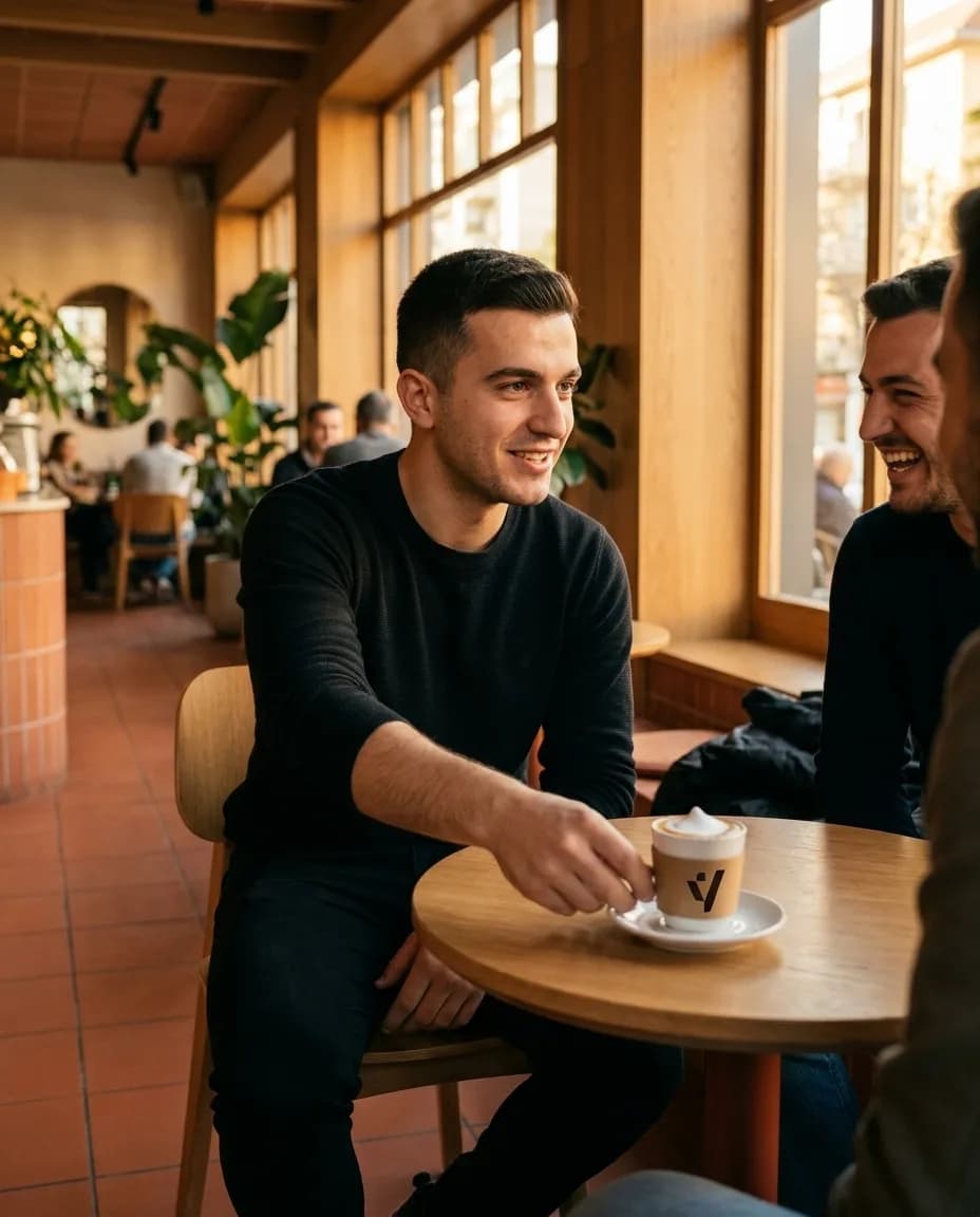 Kafe Makiato — e ndarë në tavolinë kafeneje