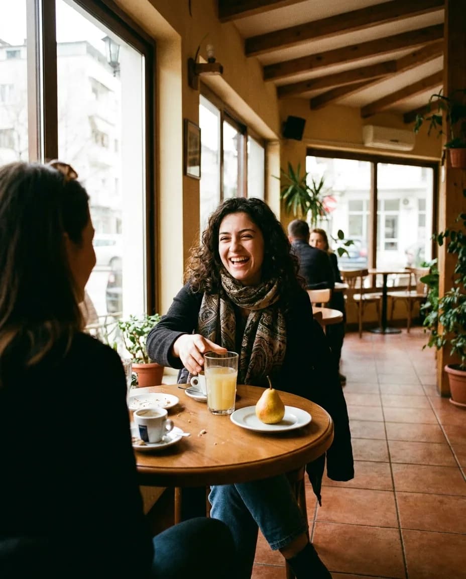 Santal Dardhë — e ndarë në tavolinë kafeneje
